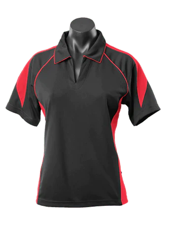 Aussie Pacific Premier Ladies Polo Shirt 2301 Casual Wear Aussie Pacific Black/Red 8 